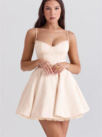 Liber Summer Women's Backless Solid Color Mini&Short Dresses
