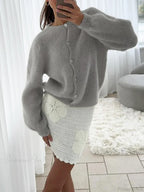 Lightweight Long Sleeve Solid Knit Cardigan
