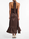 Lilou Polka Dot Halter Maxi Dress