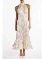 Lilou Polka Dot Halter Maxi Dress