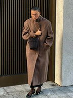 Long Scarf Wool Blends Coat