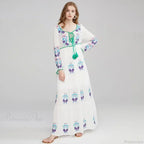 Long Sleeve Ethnic Tunic Maxi Dress