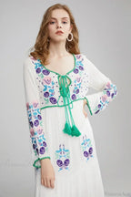 Long Sleeve Ethnic Tunic Maxi Dress