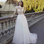 Long Sleeve French Princess Wedding Dress