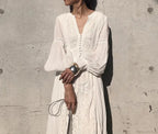 Long Sleeve Oversized Floral Ethnic Boho Dress