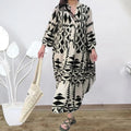 Long Sleeve Pleated Boho Dress