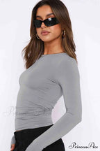 Long-Sleeve Round with Top Bodycon Neck