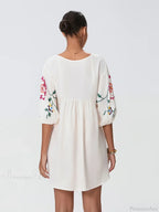 Loose Mini Beach Floral Dress for Vacation