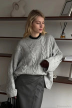 Loose Solid Lazy Casual Crewneck Sweater