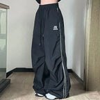 Loose Wide Leg Splicing Drawstring Jogging Pant