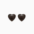 Sandalwood Heart Earrings in Rhodium Plated Finish