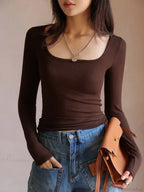 Low Neck Undercoat Slim Fit Sweater