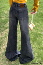 Low Rise Slim Stretchy Bamboo Print Flared Jeans