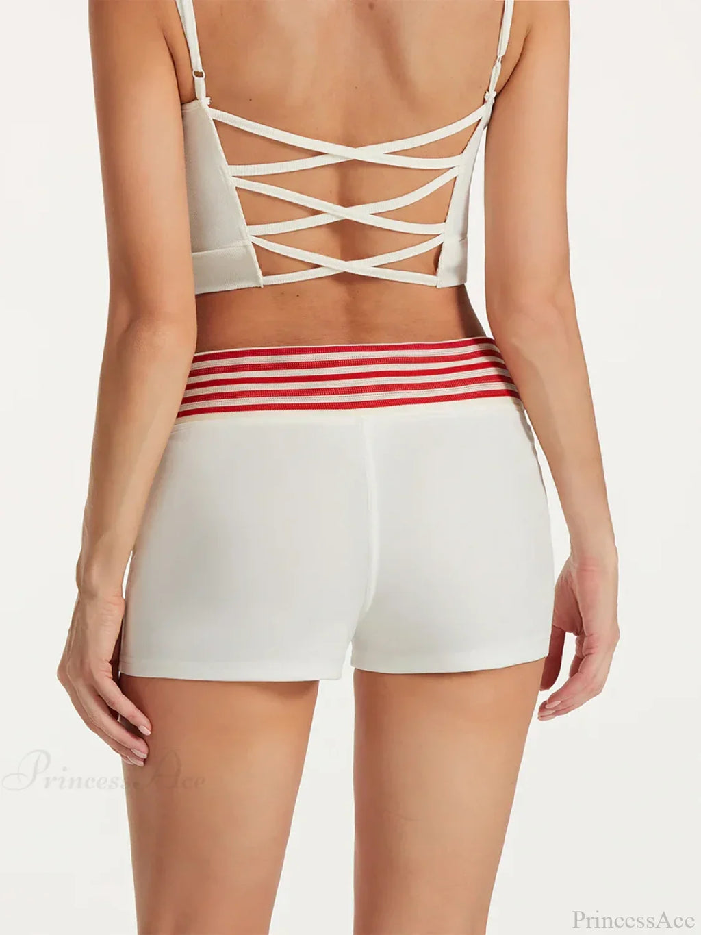 Low Rise Striped Drawstring Short