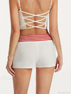 Low Rise Striped Drawstring Short