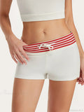 Low Rise Striped Drawstring Short