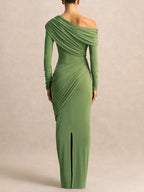 Lucille One Shoulder Ruched Maxi Dress