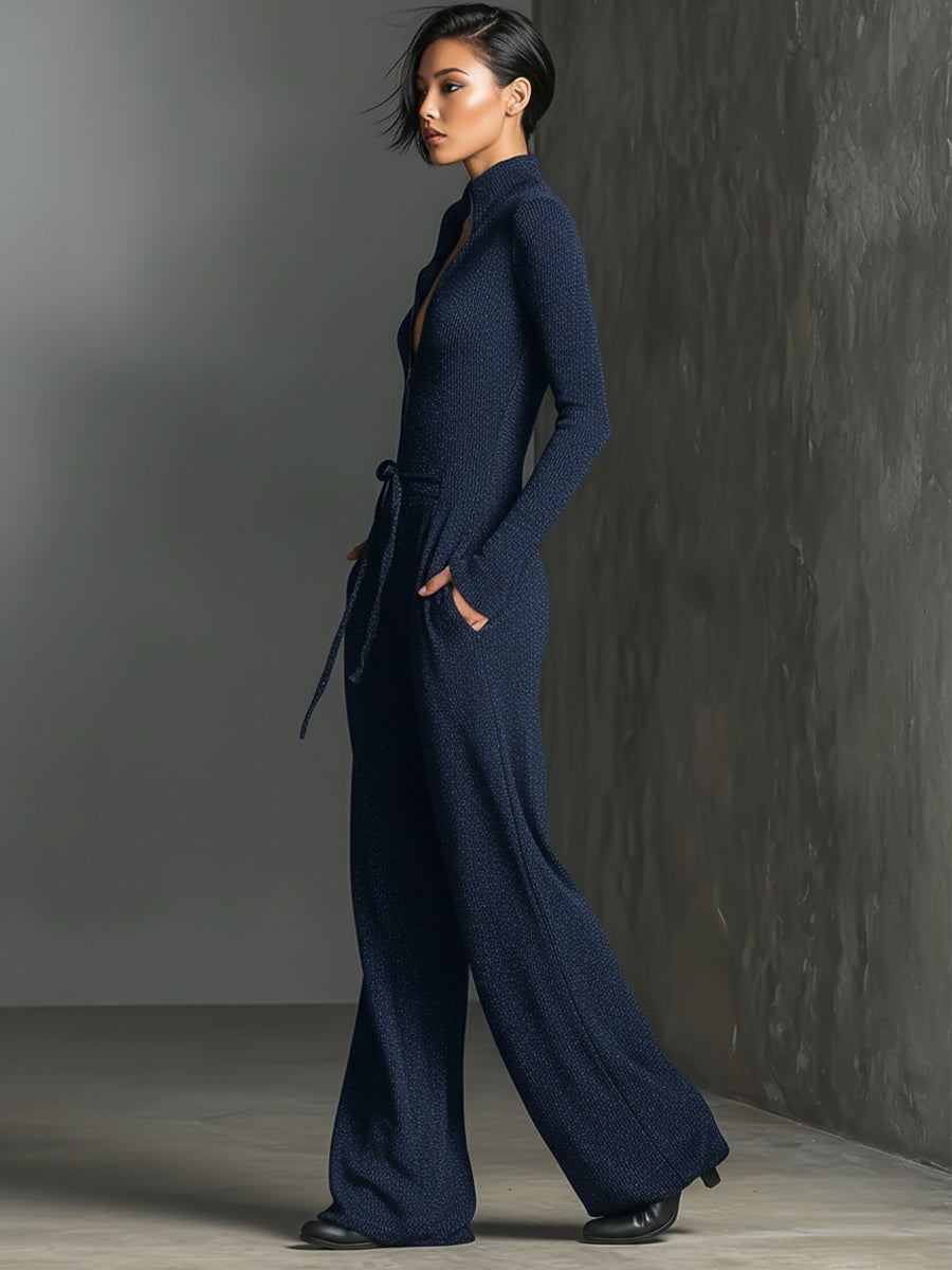 | Elegant Zipper Jumpsuit
