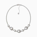 Sterling Silver Plated 18" Curb Chain Open Hoop Necklace