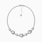 Sterling Silver Plated 18" Curb Chain Open Hoop Necklace