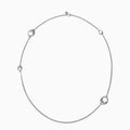 Sterling Silver Plated Open Hoop Opera Necklace with Curb Chain