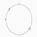 Sterling Silver Plated Open Hoop Opera Necklace with Curb Chain