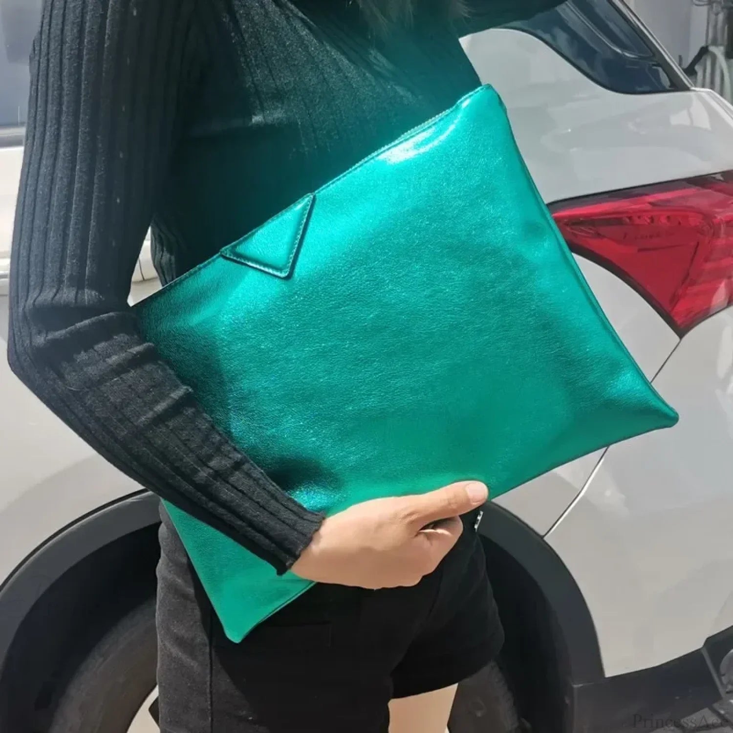 Luxury Designer PU Leather Day Clutch Wristlet