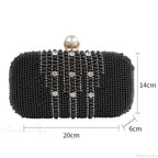 Luxury Diamond Pearl Beaded Evening Wristlet