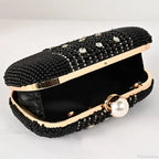Luxury Diamond Pearl Beaded Evening Wristlet