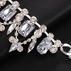 Gemstone Crystal Collar Necklace - Silver