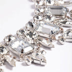 Gemstone Crystal Collar Necklace - Silver