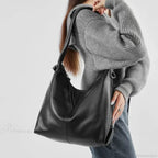 Luxury Genuine Leather Large Hobo Shoulder Bag