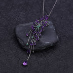 Luxury Green Nano Emerald Amethyst Pendant Necklace