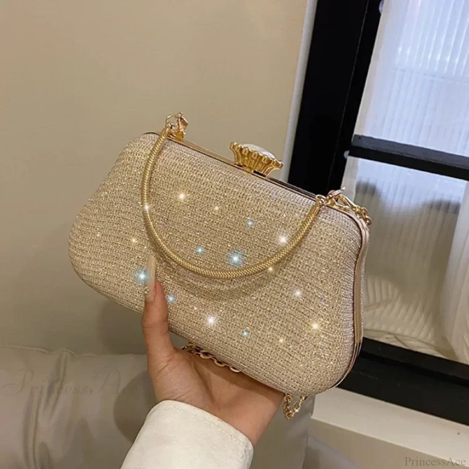 Luxury High Design Evening Glitter Wedding Clutch Handbag