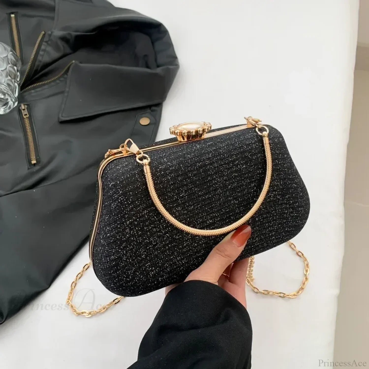 Luxury High Design Evening Glitter Wedding Clutch Handbag