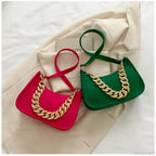 Luxury Metal Chain Shoulder Handbag Elegant Clutch