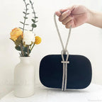 Luxury Red Velvet Crystal Handle Evening Wedding Tote Handbag