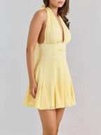 Lydia Halter Flared Mini Dress