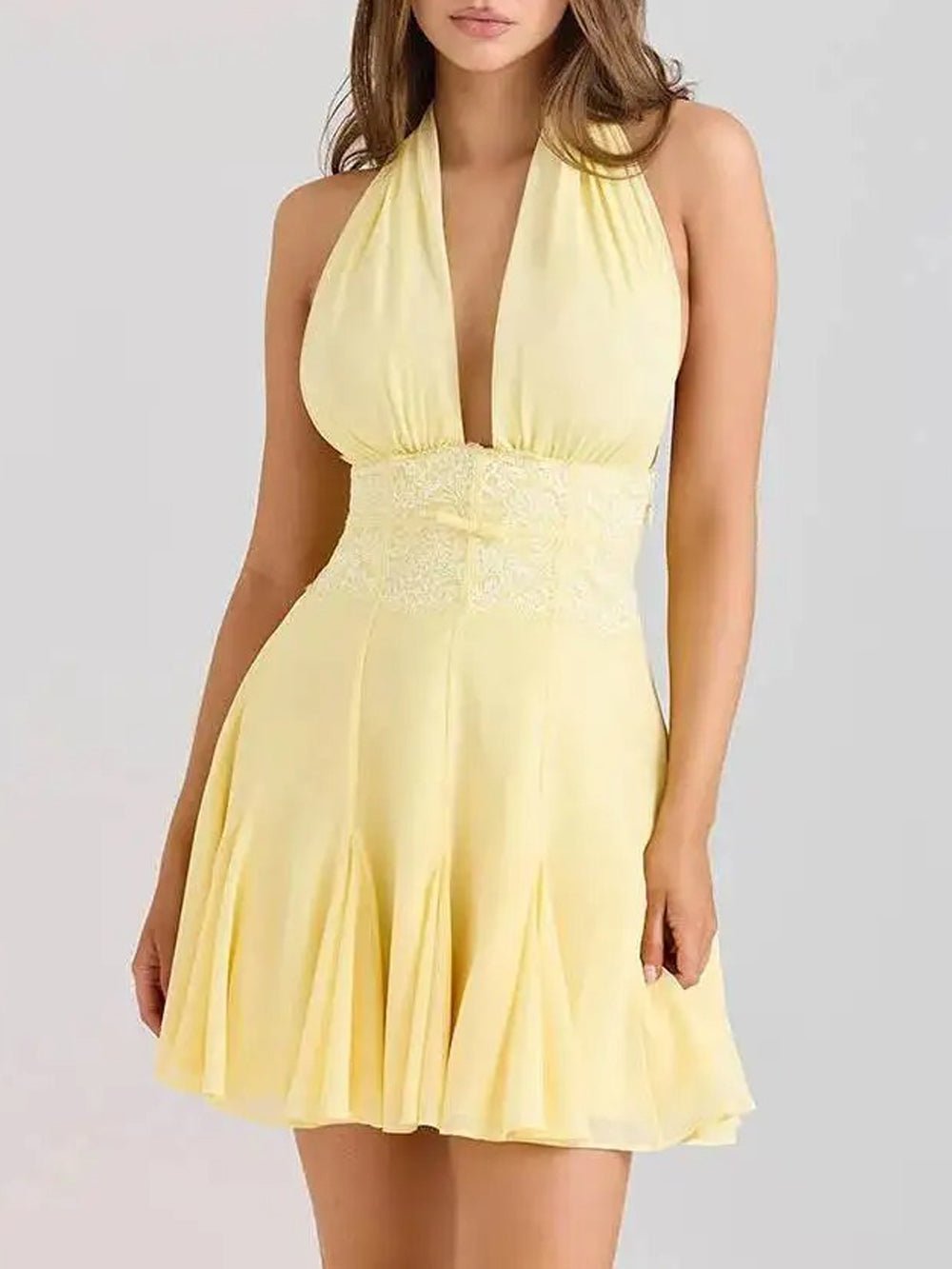 Lydia Halter Flared Mini Dress