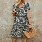 M Floral Casual Slim Summer Sundress