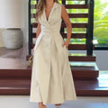 Mila Timeless V Neck Midi Dress Designer Edit