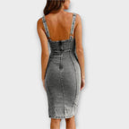 Paola Statement Denim Dress with Adjustable Straps Everyday Luxe Edit