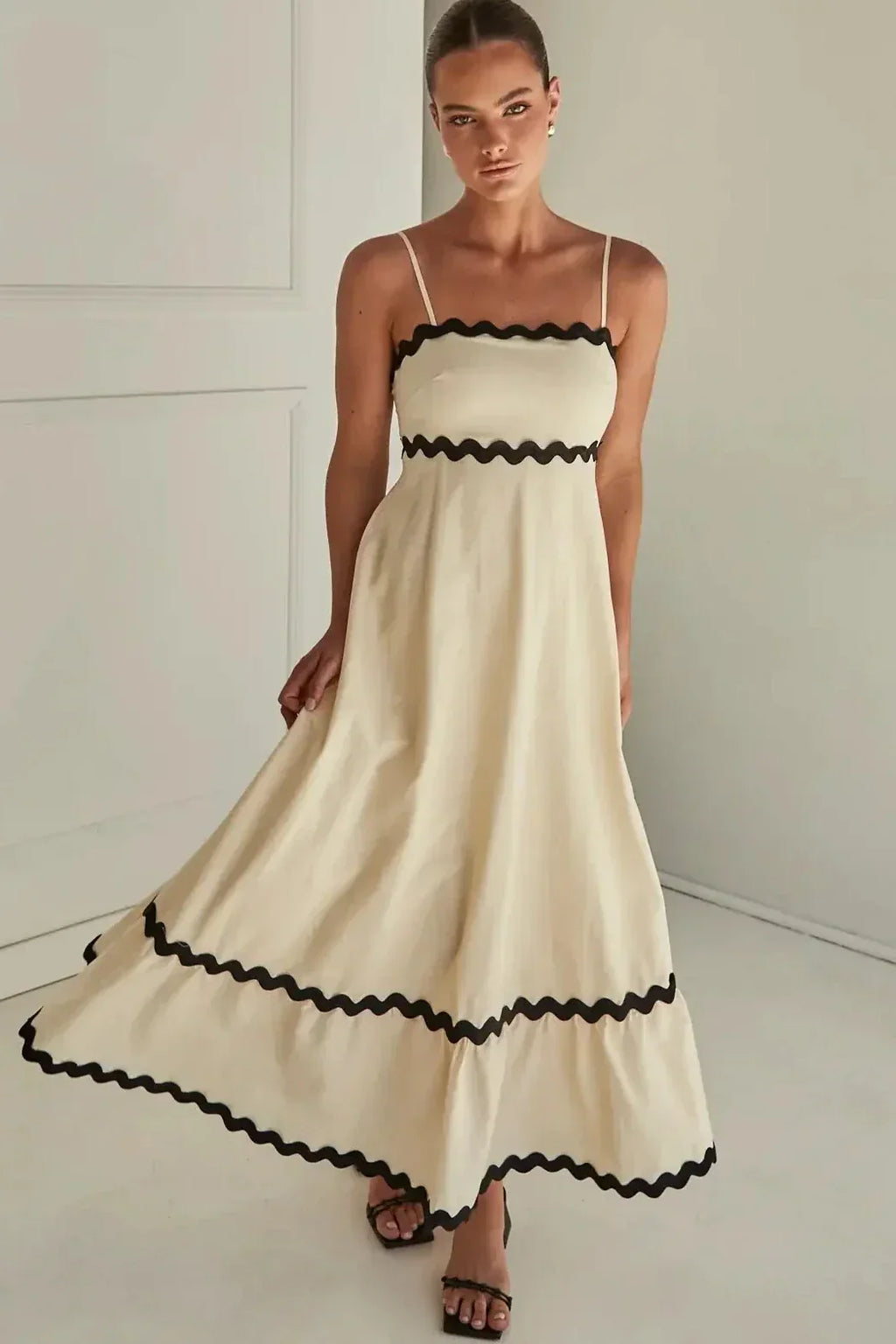 Nora Luxe Contrast Long Capri Dress Evening Wear Edit