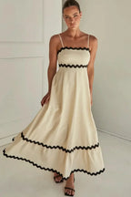 Nora Luxe Contrast Long Capri Dress Evening Wear Edit