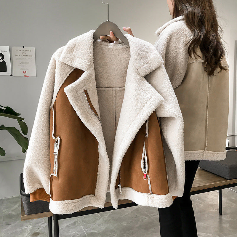 | Women's Soft Faux Shearling Oversized Coat