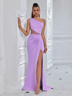 Gemma One Shoulder Cut Out Gown Dress