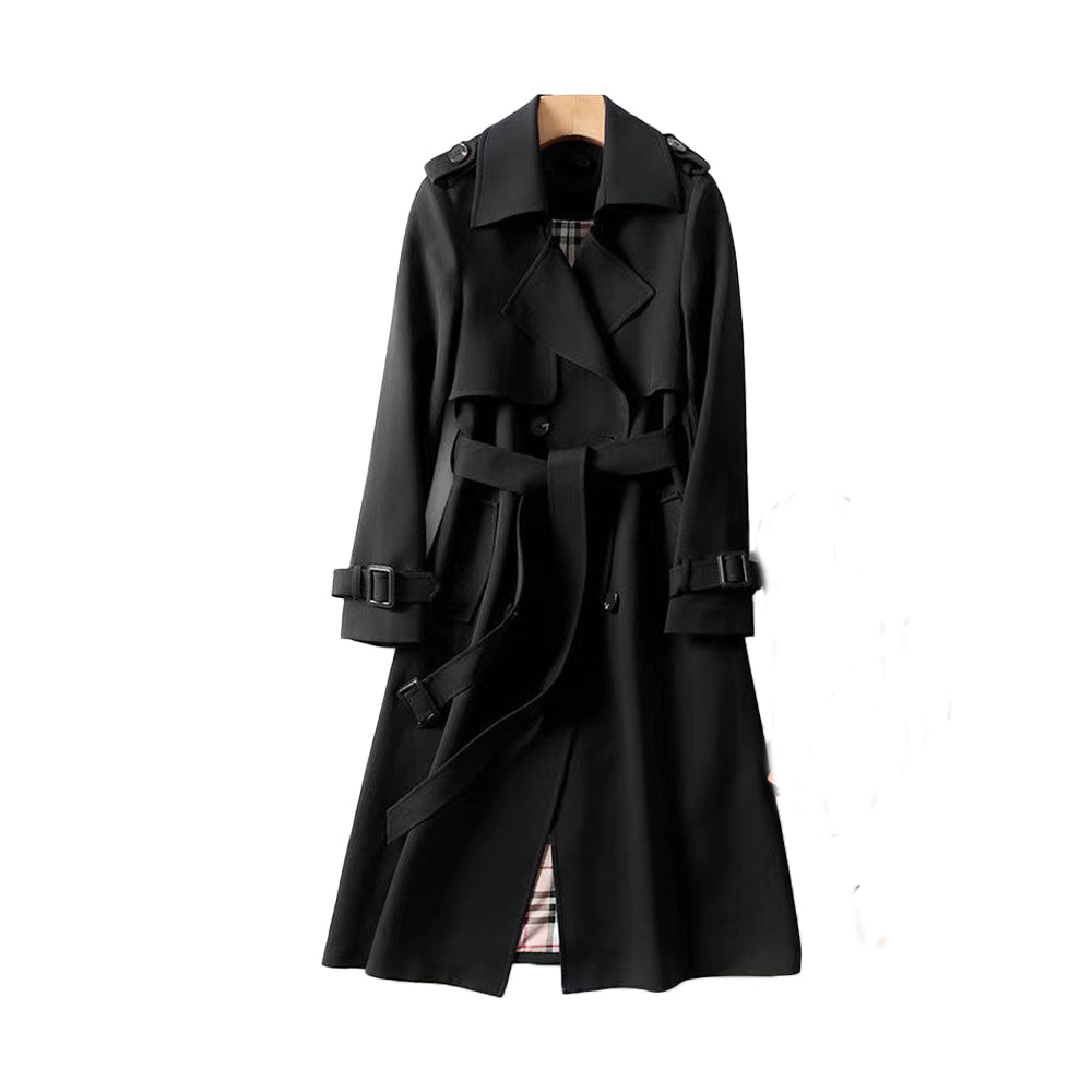 | Women's Double-Breasted Belted Trench Coat
