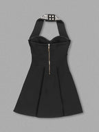 Gabriella Halter Bandage Dress with Rhinestone Detail