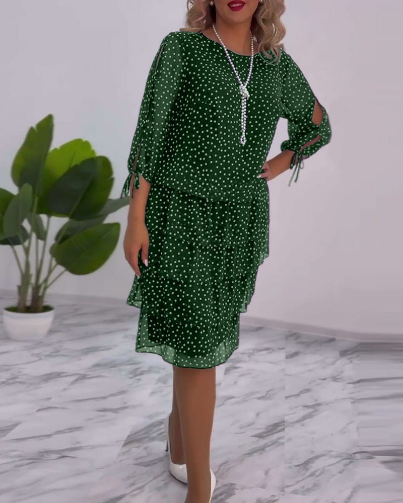 Adriela Premium Polka Dot Layered Dress Statement Occasion Edit