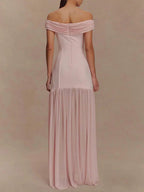 Marielle Off-Shoulder Pleated Maxi Dress
